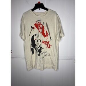 Friday the 13th Jason‎ Voorhees Graphic T Shirt Men's Large Horror Movie blem